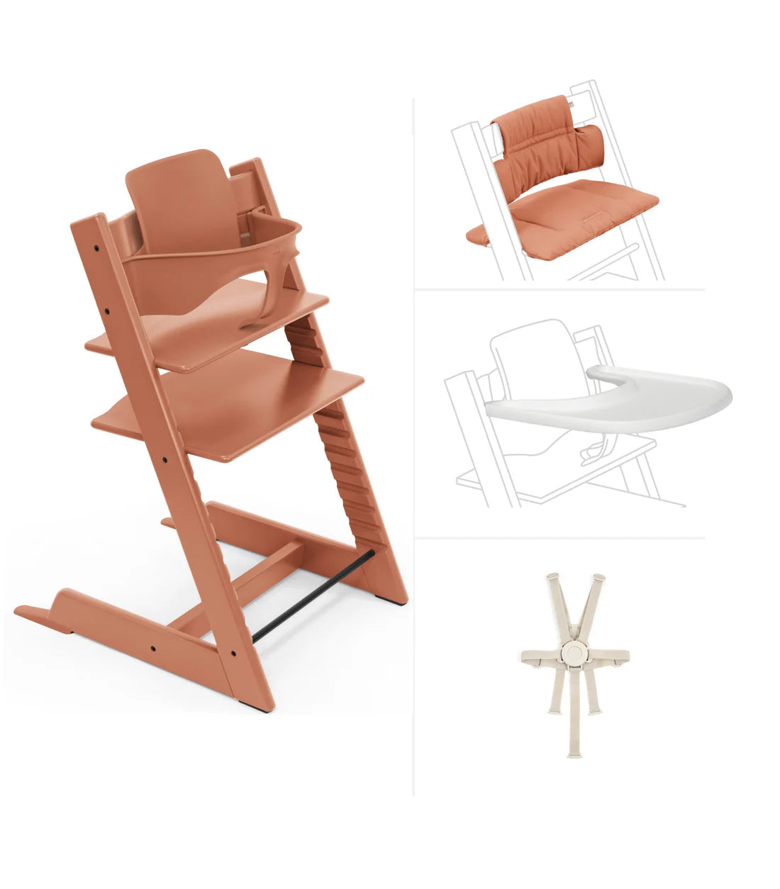 Stokke Tripp Trapp (Silla - baby Set - bandeja - cojín - arnés)