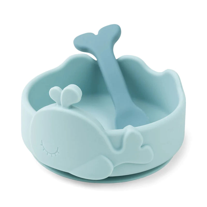 Bowl y Cuchara de Silicona Stick & Stay