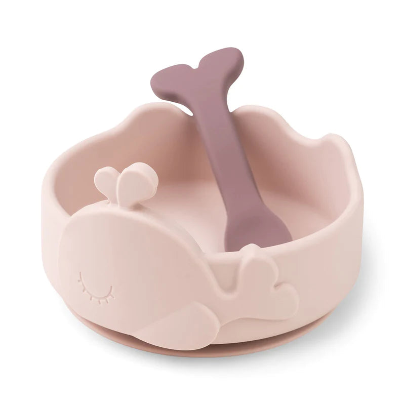 Bowl y Cuchara de Silicona Stick & Stay
